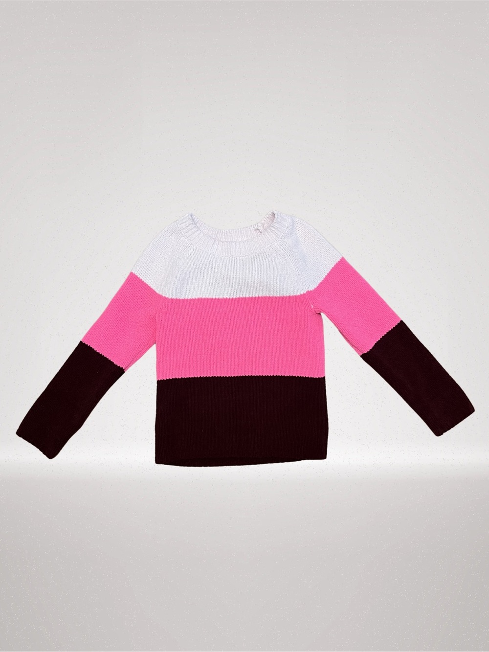 Girls Okie Dokie Colorblock Sweater 4T Pink Burgundy Cozy Knit